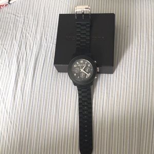 MK black silicone chronograph ladies watch